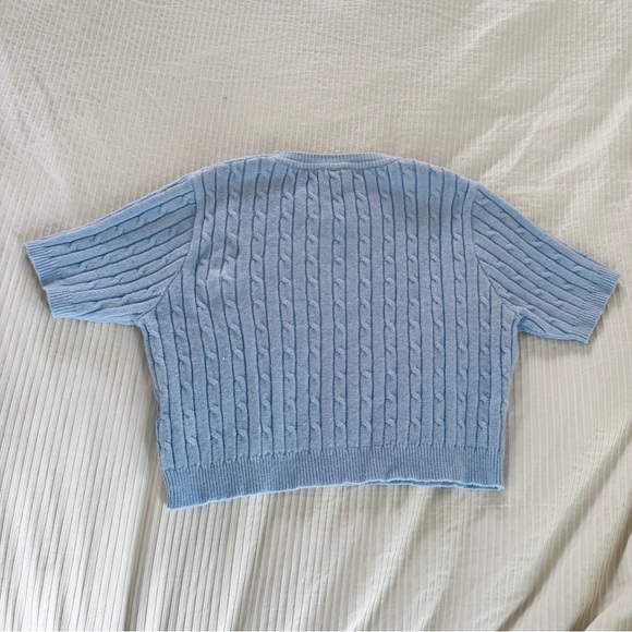 Twik Cable Knit Baby Blue Tshirt | US S - Picture 2 of 5